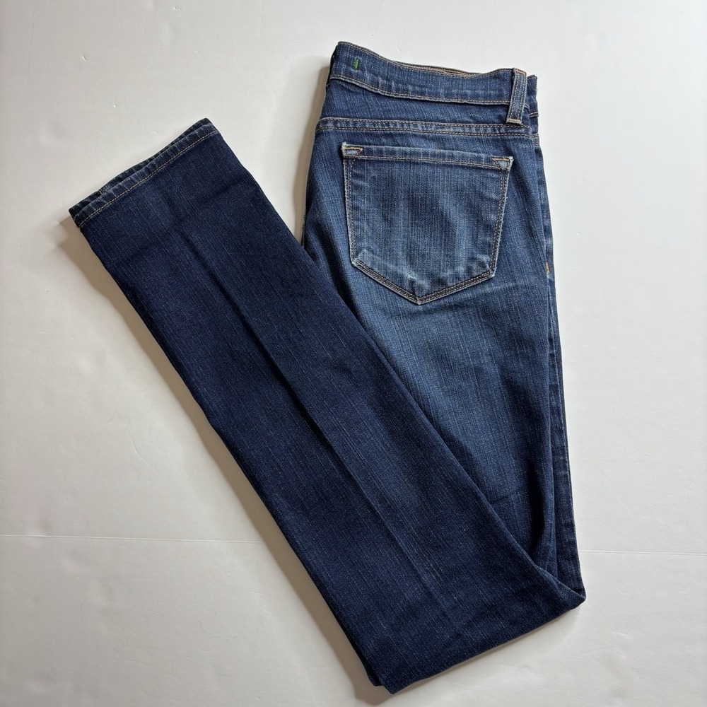J Brand Women's Petite Pencil Leg Dark Blue Wash Jeans Size 26 Inseam 32 Lowrise